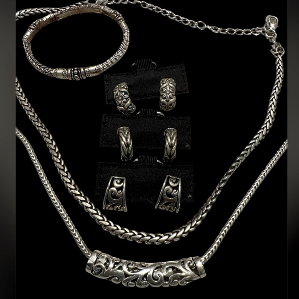 Anne Klein 6 Piece Silver Tone Jewelry Bundle & Gift Bag